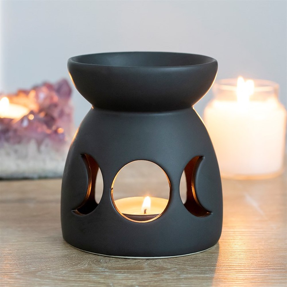 Something Different - Black Triple Moon Cut Out Oliebrander - Zwart